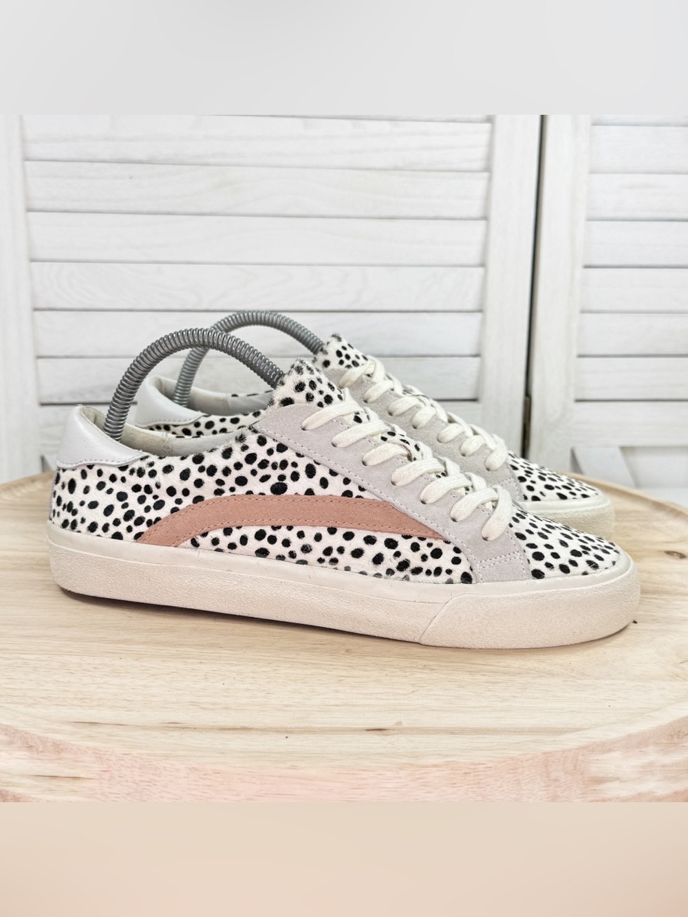 Madewell Sidewalk Low Top Sneakers Cheetah Calf Hair Ivory Size 8.5